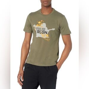 True Religion Green Graphic Tee for Men Casual Large